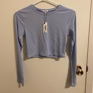 Blue garage long sleeved cropped